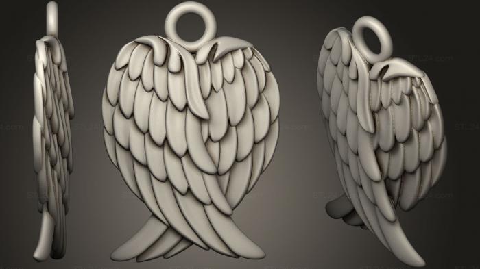 Jewelry (Angel wings pendant, JVLR_0284) 3D models for cnc
